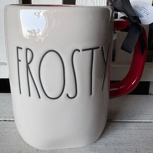 Rae Dunn Frosty Mug - White with Red Handle
